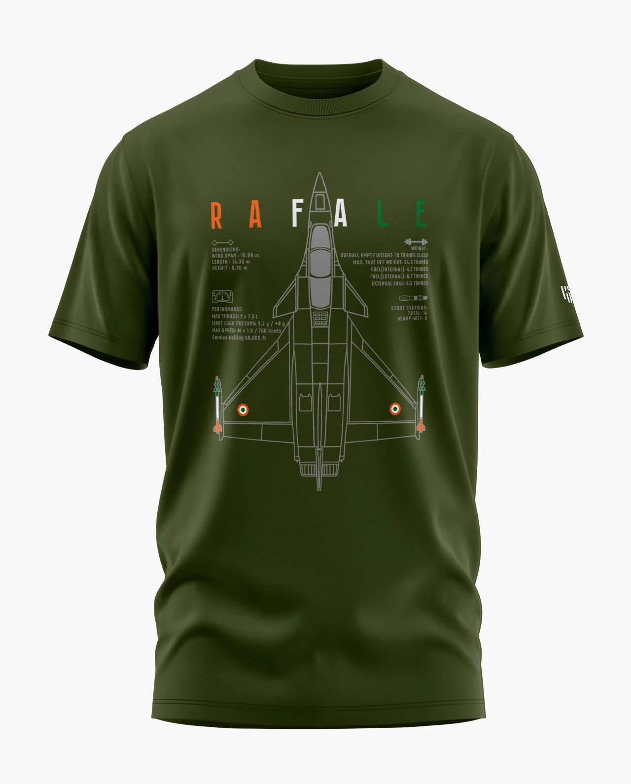 Rafale India Edition Blueprint Signature LuxeSoft Cotton T-Shirt - Image 4